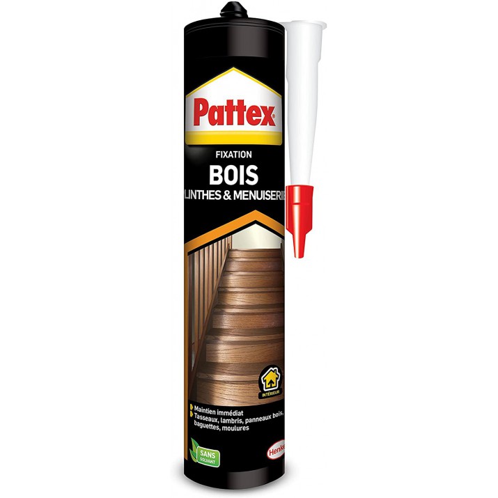 Pattex Colle Fixation Plinthes et Menuiseries Bois 380g