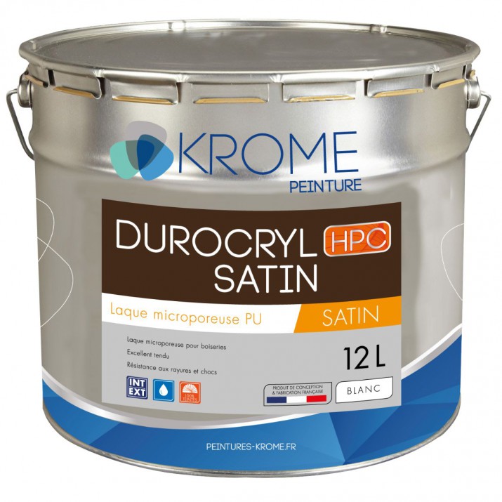 Krome Durocryl Satin Laque Microporeuse pour Boiseries Intérieures et Extérieures