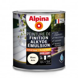 Alpina Peinture Alkyde en Emulsion Bois & Multisupports - Intérieur & Extérieur - Brillant