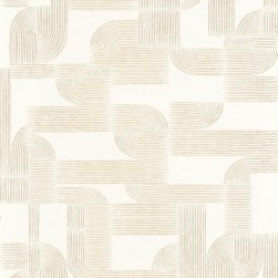 Papier Peint Intissé Hector Blanc/ Doré – Square Jasmin de Casamance - réf. 75701222
