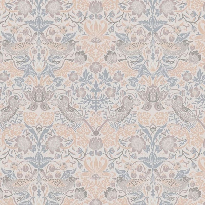 Papier Peint Intissé Oiseaux et Fraises Beige – Héritage de Lutèce - réf. HER564