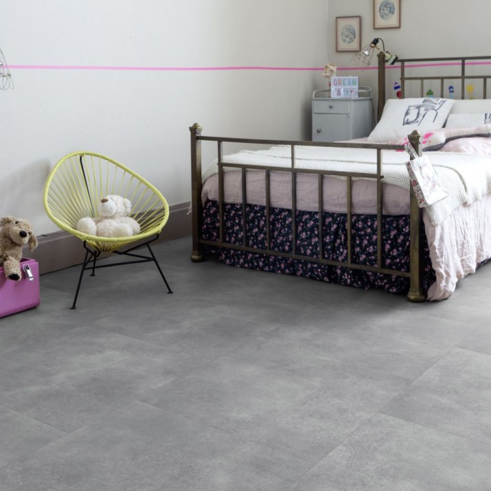 Dalle PVC sol Creation 55 à coller Bloom Uni Grey - 610 mm X 610 mm