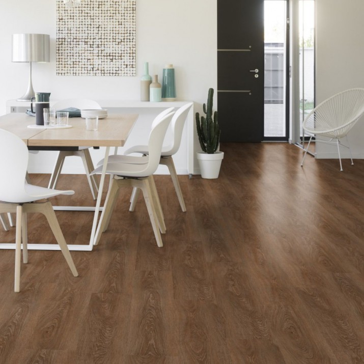 Lame PVC sol Creation 55 Rigid Acoustic - Charming Oak Brown - 177 mm x 1219 mm