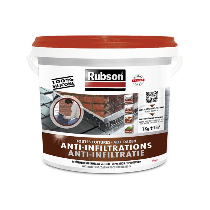 Revêtement d'étanchéité anti-infiltrations toutes toitures 1kg